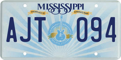 MS license plate AJT094
