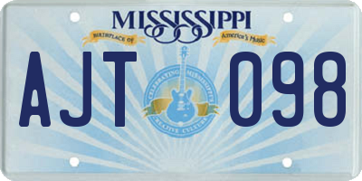 MS license plate AJT098