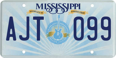 MS license plate AJT099