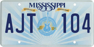 MS license plate AJT104