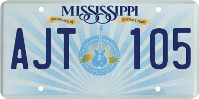 MS license plate AJT105