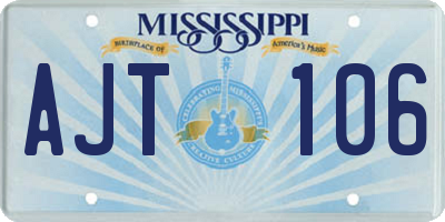 MS license plate AJT106