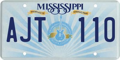 MS license plate AJT110