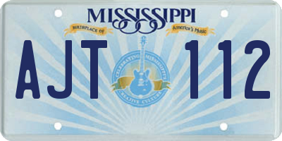 MS license plate AJT112
