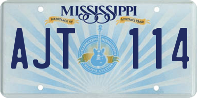 MS license plate AJT114