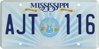 MS license plate AJT116