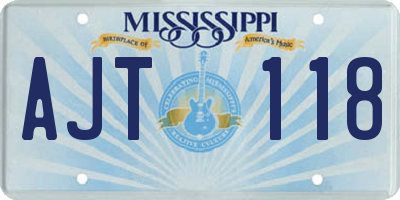 MS license plate AJT118