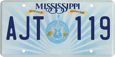 MS license plate AJT119
