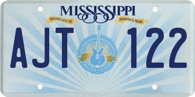 MS license plate AJT122