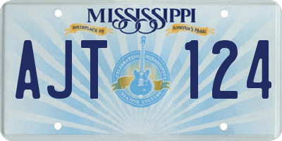 MS license plate AJT124