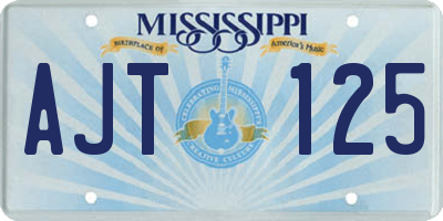 MS license plate AJT125
