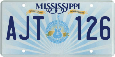 MS license plate AJT126