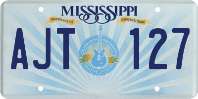 MS license plate AJT127