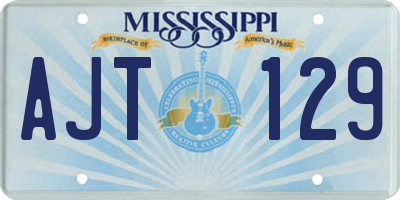 MS license plate AJT129