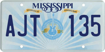 MS license plate AJT135
