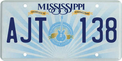 MS license plate AJT138
