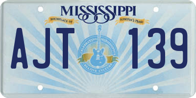 MS license plate AJT139