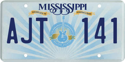 MS license plate AJT141