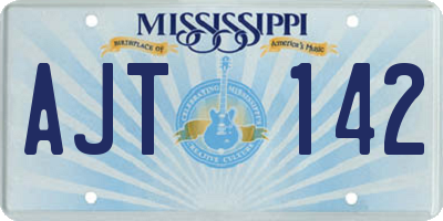 MS license plate AJT142