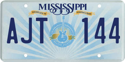 MS license plate AJT144