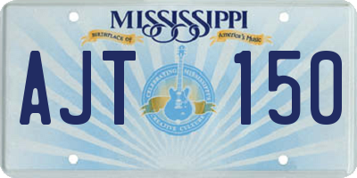 MS license plate AJT150
