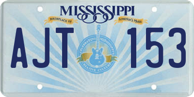 MS license plate AJT153