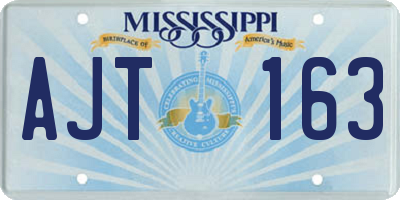 MS license plate AJT163