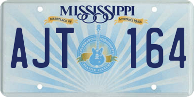 MS license plate AJT164