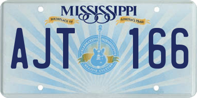 MS license plate AJT166