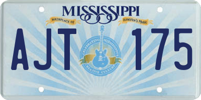 MS license plate AJT175