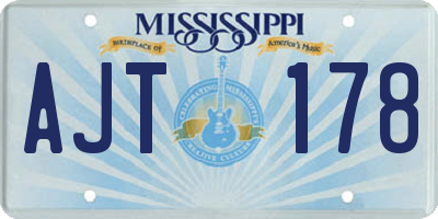 MS license plate AJT178
