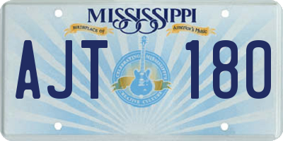 MS license plate AJT180