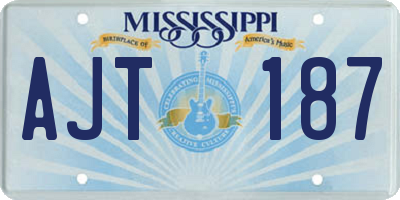 MS license plate AJT187