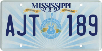 MS license plate AJT189