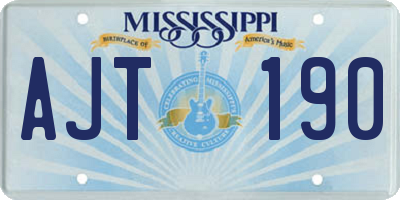 MS license plate AJT190