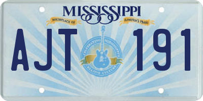 MS license plate AJT191