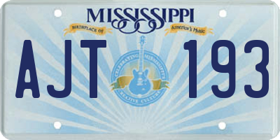 MS license plate AJT193