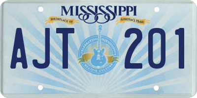 MS license plate AJT201