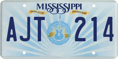 MS license plate AJT214