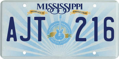 MS license plate AJT216