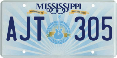 MS license plate AJT305