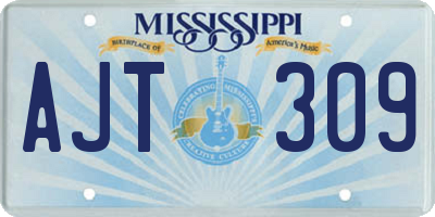MS license plate AJT309