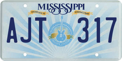MS license plate AJT317
