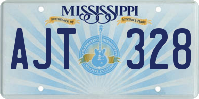 MS license plate AJT328