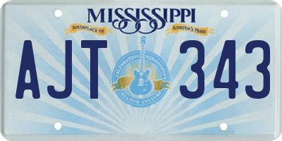 MS license plate AJT343