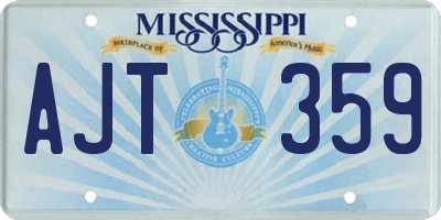 MS license plate AJT359
