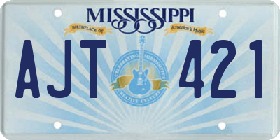 MS license plate AJT421