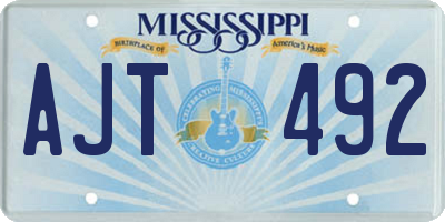 MS license plate AJT492