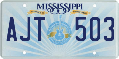 MS license plate AJT503