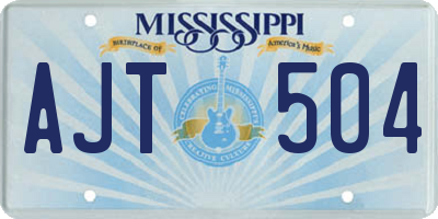 MS license plate AJT504